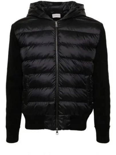 Quilted Wool Cardigan Black - MONCLER - BALAAN 2