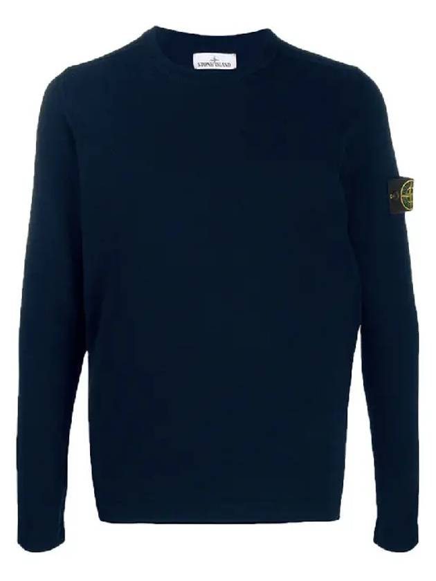 Wappen Patch Round Cotton Knit Top Navy - STONE ISLAND - BALAAN 11