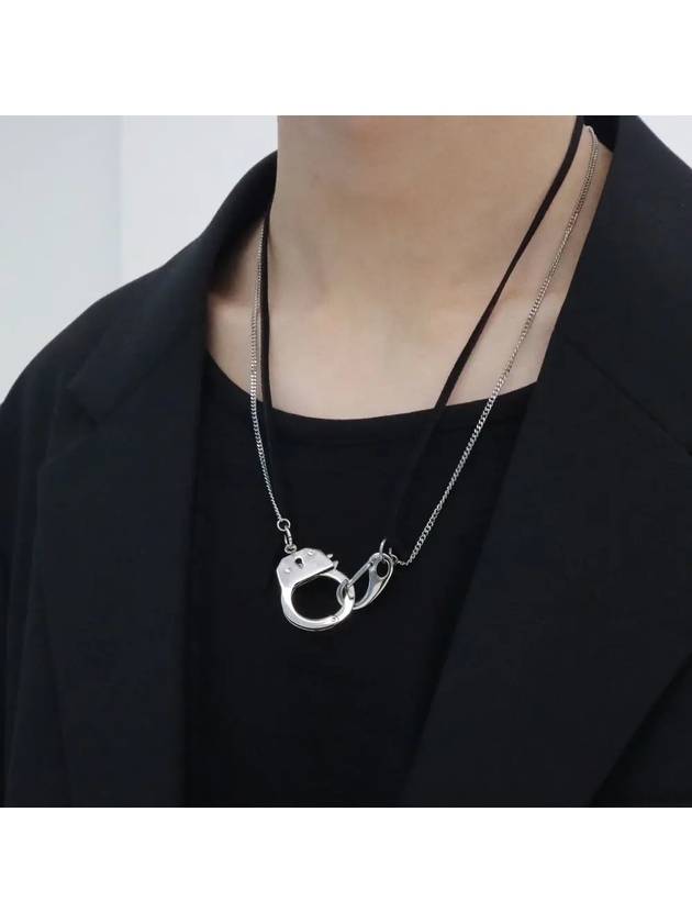 Men's Black Lanyard Necklace Handcuffs Pendant CLEF PICKUPS - BASSCLEF - BALAAN 3