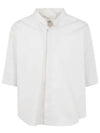 Mandarin Collar Short Sleeve Shirt White - AMI - BALAAN 2