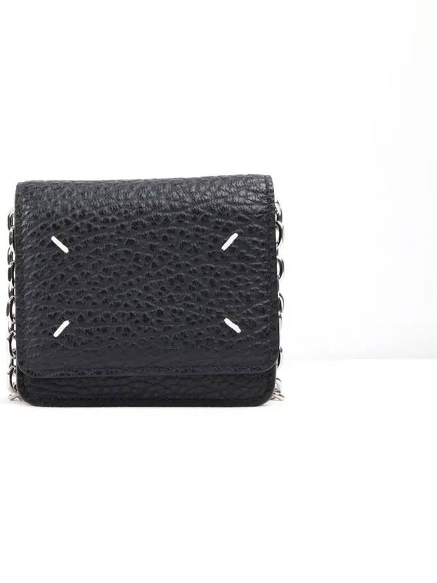 Embroidery Logo Chain Cald Wallet Black - MAISON MARGIELA - BALAAN 6