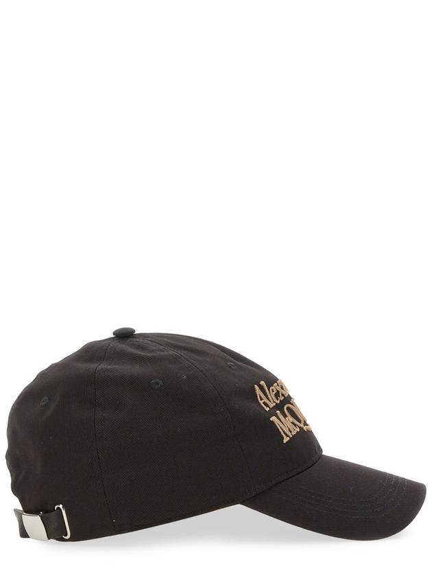 Signature Embroidered Logo Ball Cap Browm Black - ALEXANDER MCQUEEN - BALAAN 3