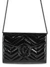 GG Marmont Matelasse Patent Mini Bag Black - GUCCI - BALAAN 2