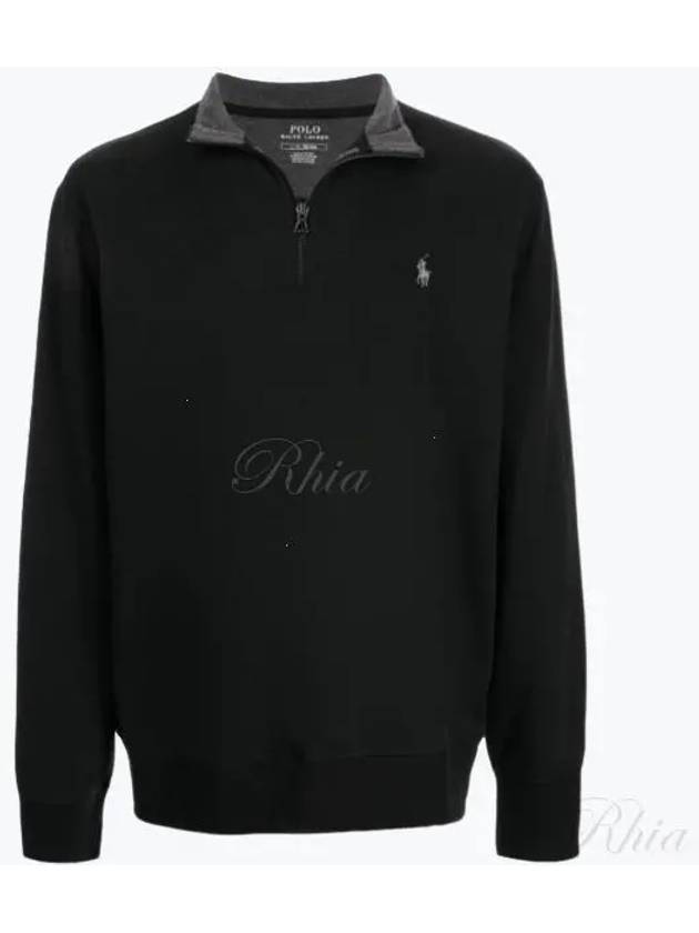 Logo Half Zip-up Sweatshirt Black - POLO RALPH LAUREN - BALAAN 2