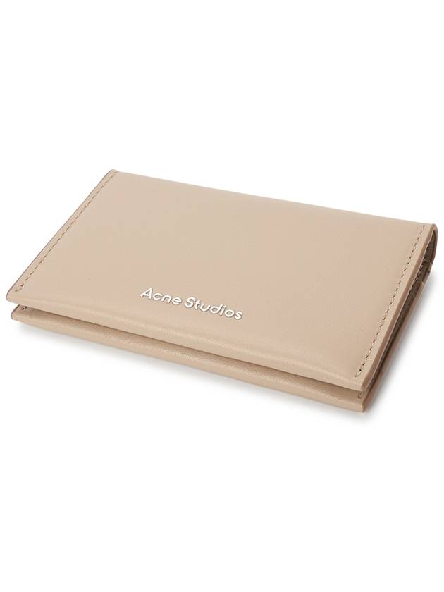 Folded Leather Card Wallet Taupe Beige - ACNE STUDIOS - BALAAN 4