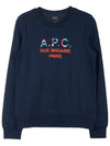 Women's Color Block Logo Sweat Sweatshirt Navy - A.P.C. - BALAAN 2