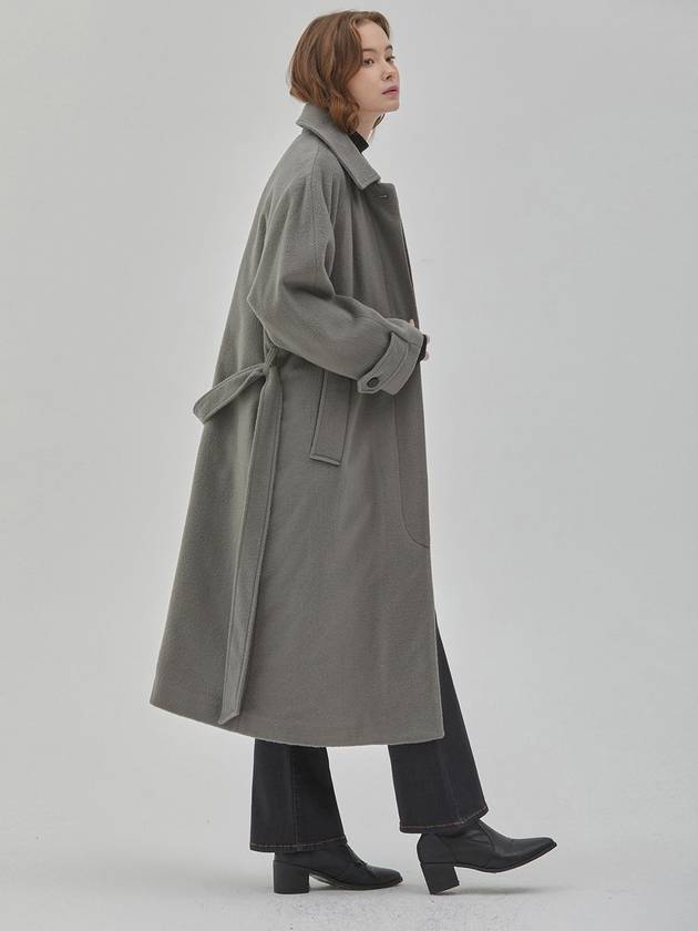 RYUL+WAI: Wool Overfit Quilted Long Coat Khaki - RYUL+WAI: - BALAAN 4