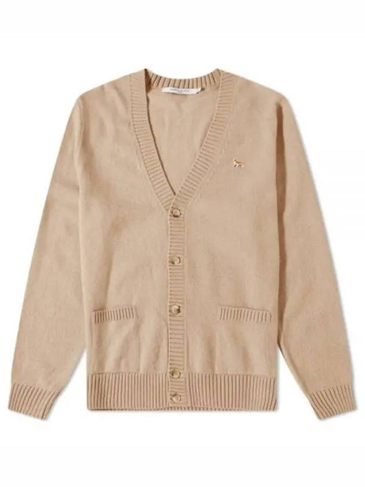 Baby Fox Patch Cosy Cardigan Beige - MAISON KITSUNE - BALAAN 2