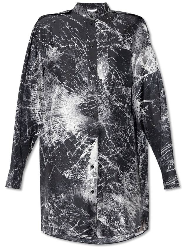 Alexander McQueen Silk Dress With Print, Women's, Grey - ALEXANDER MCQUEEN - BALAAN 1