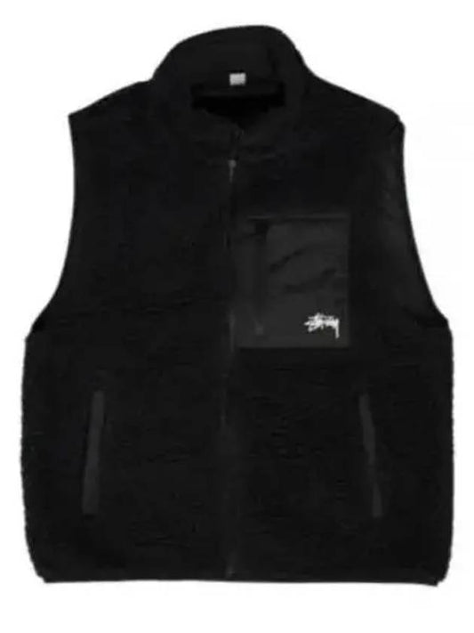 118528 BLACK Sherpa Reversible Vest - STUSSY - BALAAN 1