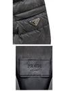 Triangle Logo Patch Down Short Padded Jacket Black - PRADA - BALAAN 6