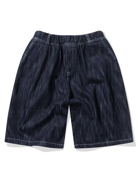 TWO TUCK VINTAGE SLUB DENIM SHORTS DEEP INDIGO - CITYSTREET - BALAAN 1