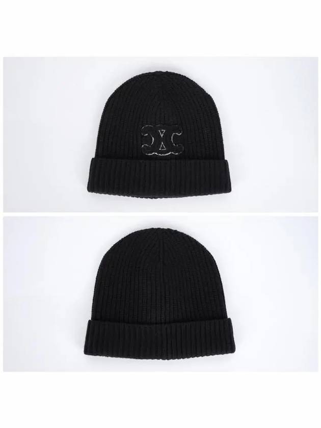 Triomphe Logo Beanie Black - CELINE - BALAAN 3