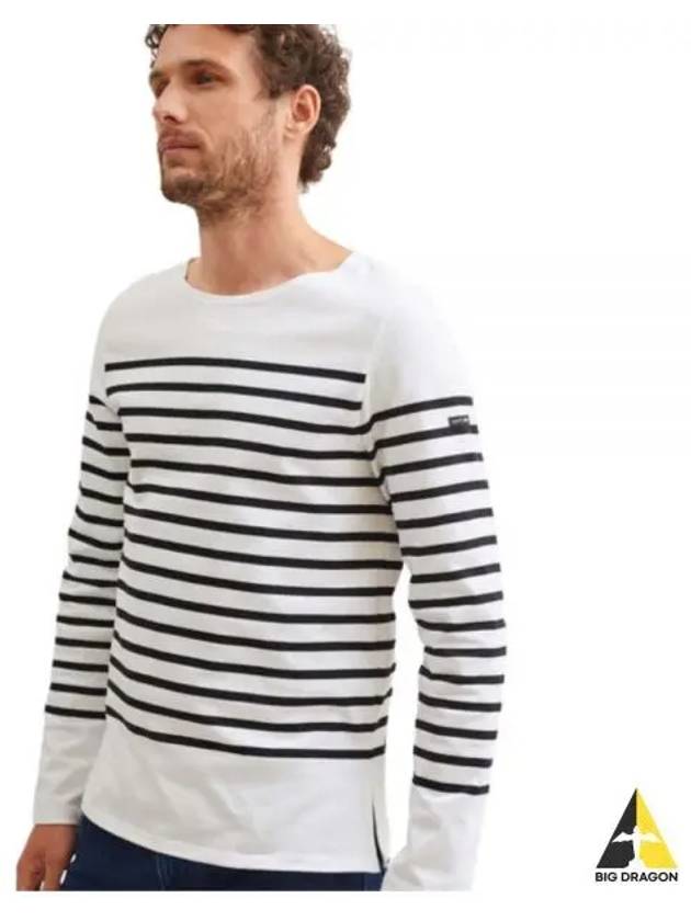 Naval Authentic Striped Long Sleeve T-Shirt White - SAINT JAMES - BALAAN 2