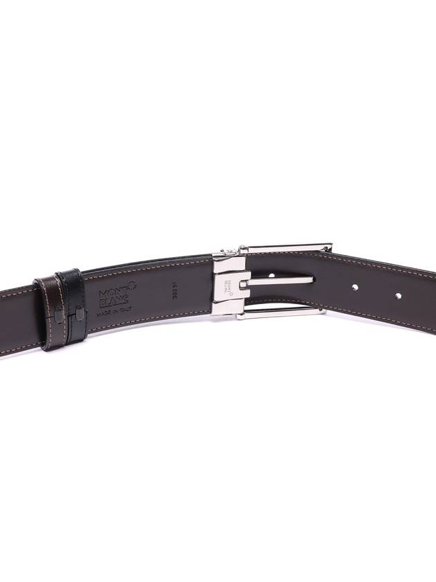 Pin Buckle Cutting Reversible Belt Black Brown - MONTBLANC - BALAAN.