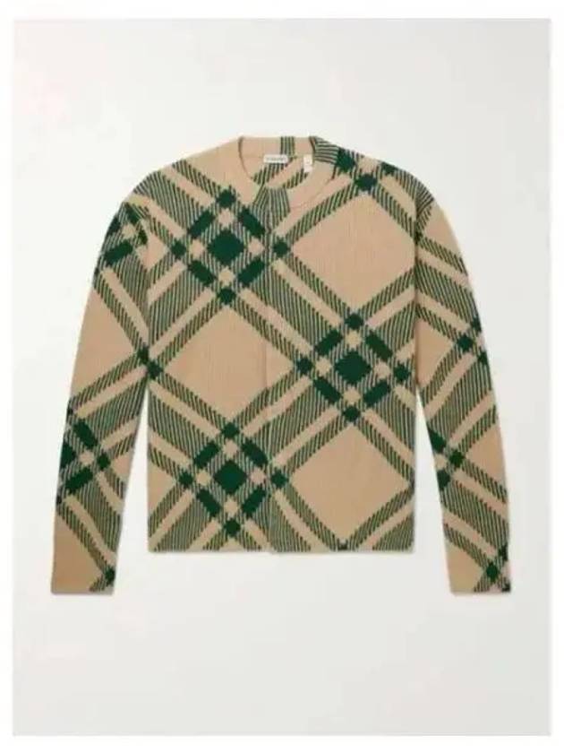 Check Pattern Intarsia Knit Cardigan Green - BURBERRY - BALAAN 2