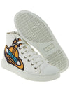 Plimsoll Logo Print Cotton High Top Sneakers White - VIVIENNE WESTWOOD - BALAAN 6