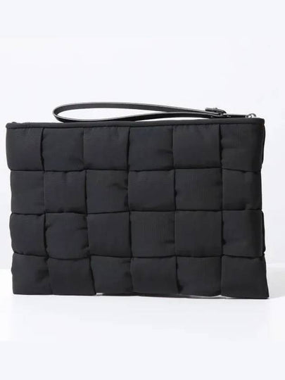 Cassette Small Flat Clutch Bag Black - BOTTEGA VENETA - BALAAN 2