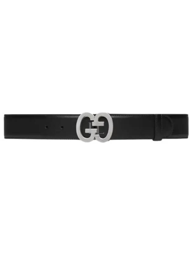 GG Buckle Wide Leather Belt Black - GUCCI - BALAAN 2