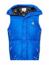 1A00204 596B4 702 LAWU Lau logo patch hooded padded vest blue men's vest - MONCLER - BALAAN 1