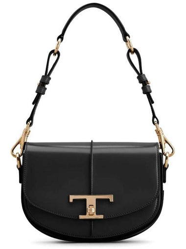 T Timeless Leather Mini Shoulder Bag Black - TOD'S - BALAAN 1