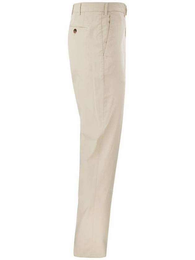 Men's Comfort Cotton Gabardine Straight Pants White - BRUNELLO CUCINELLI - BALAAN 4