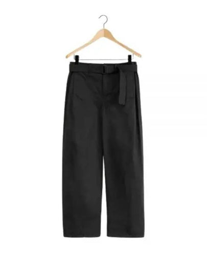 Twisted Cotton Twill Straight Pants Black - LEMAIRE - BALAAN 2