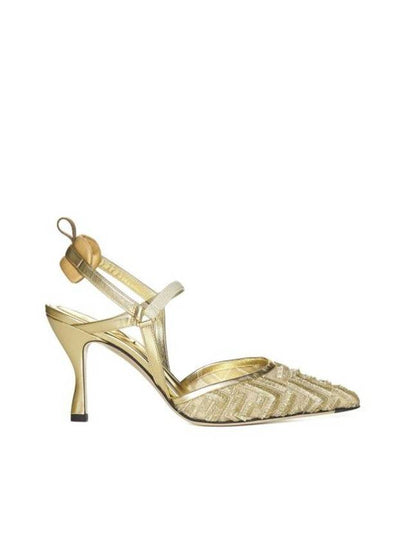 Colibri Light Mesh Slingback Heels Gold - FENDI - BALAAN 2