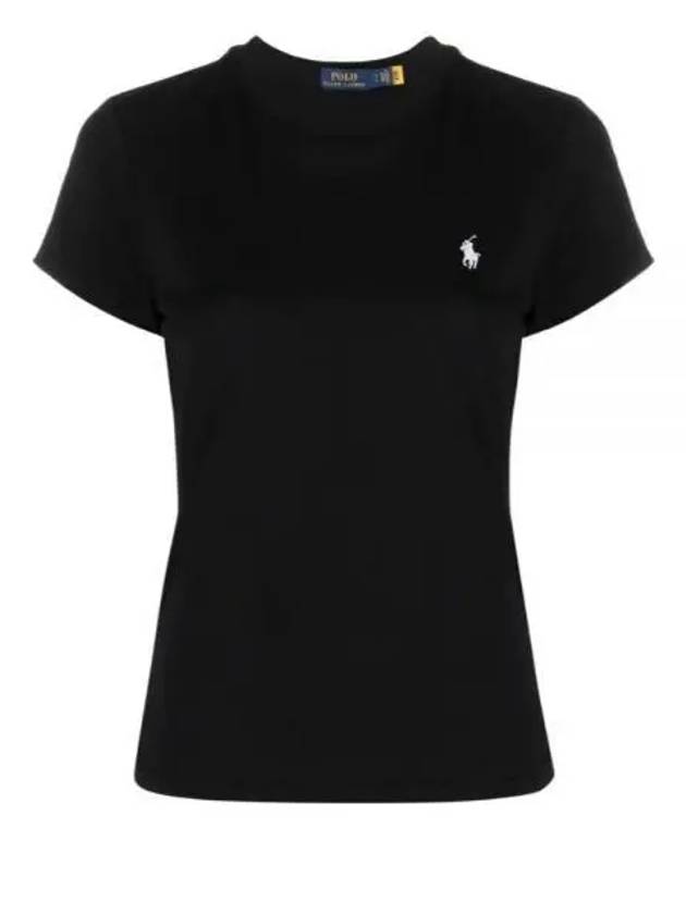 Embroidered Logo Cotton Short Sleeve T-Shirt Black - POLO RALPH LAUREN - BALAAN 2