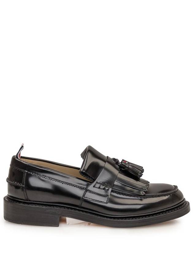 Tassel Trimmed Patent Calf Leather Loafers Black - THOM BROWNE - BALAAN 2