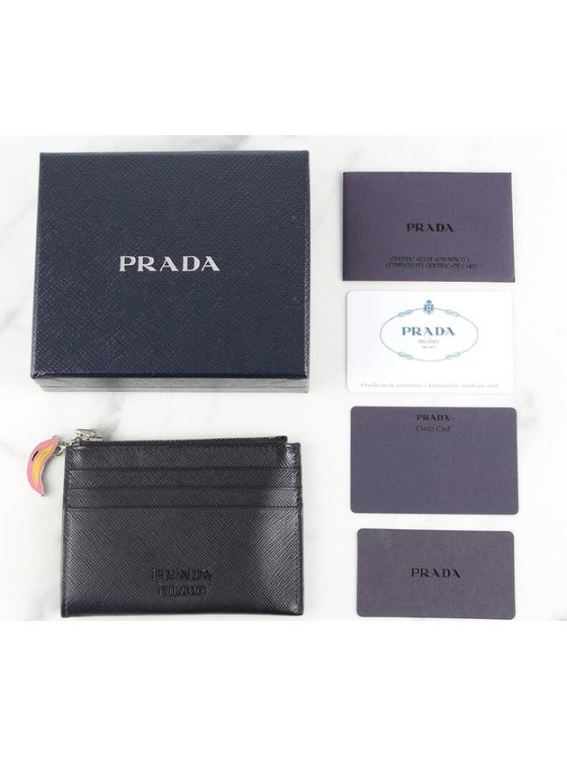 Black Saffiano Banana Charm Card Wallet - PRADA - BALAAN 2