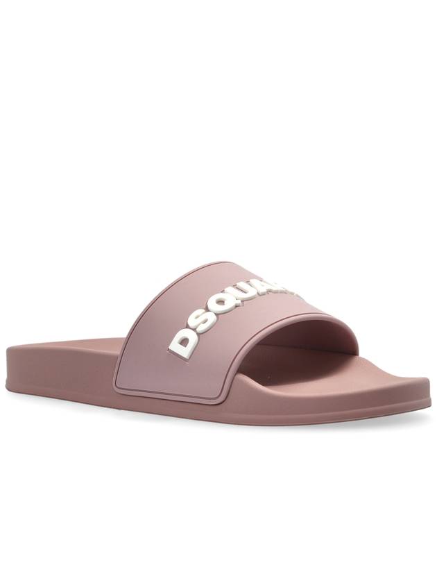 Dsquared2 Rubber Slides With Logo, Women's, Pink - DSQUARED2 - BALAAN 4