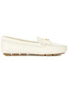 Leather Driving Shoes Ivory - PRADA - BALAAN 5