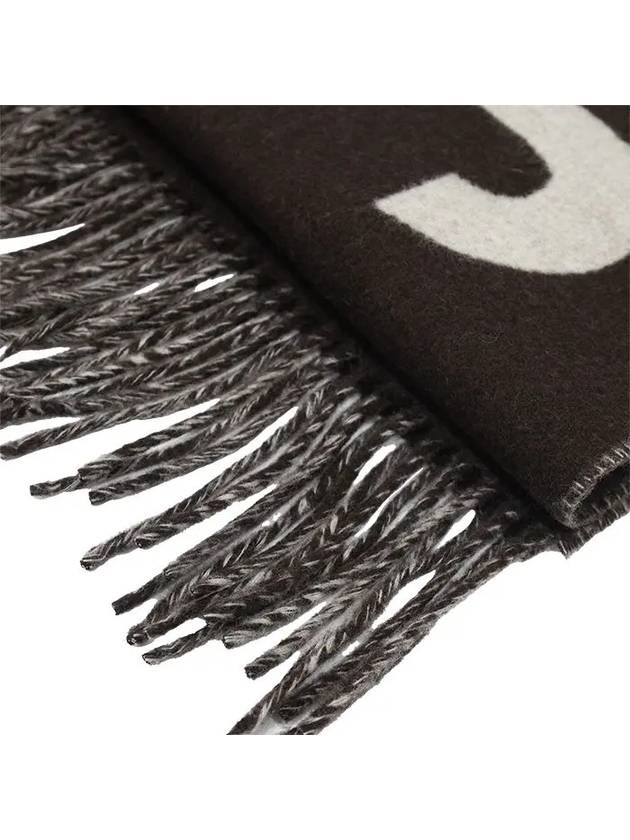 Lecharpe Fringe Logo Virgin Wool Muffler Brown - JACQUEMUS - BALAAN 4