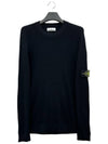 Wappen Patch Crew Neck Ribbed Wool Knit Top Black - STONE ISLAND - BALAAN 2