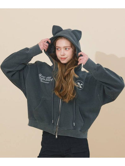 Cat Zip Up Hoodie Pigment Grey - ETRE AU SOMMET - BALAAN 2