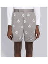 Satin Stitch Anchor Half Drop Shorts Grey - THOM BROWNE - BALAAN 2