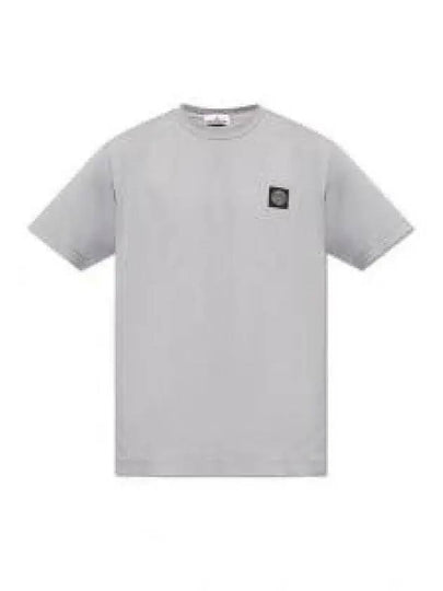 Logo Patch Short Sleeves T-Shirt Grey - STONE ISLAND - BALAAN 2