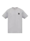 Logo Patch Short Sleeves T-Shirt Grey - STONE ISLAND - BALAAN 2