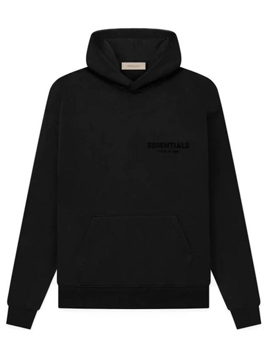 Essentials Logo Print Hooded Black - FEAR OF GOD - BALAAN 2