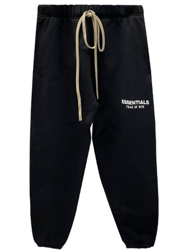 Essential Logo Tapered Fleece Sweatpants Black Men s Pants 130HO242020F 001 TJ - FEAR OF GOD - BALAAN 1