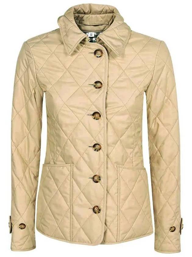 Diamond Quilted Thermoregulated Jacket New Chino Beige - BURBERRY - BALAAN 2