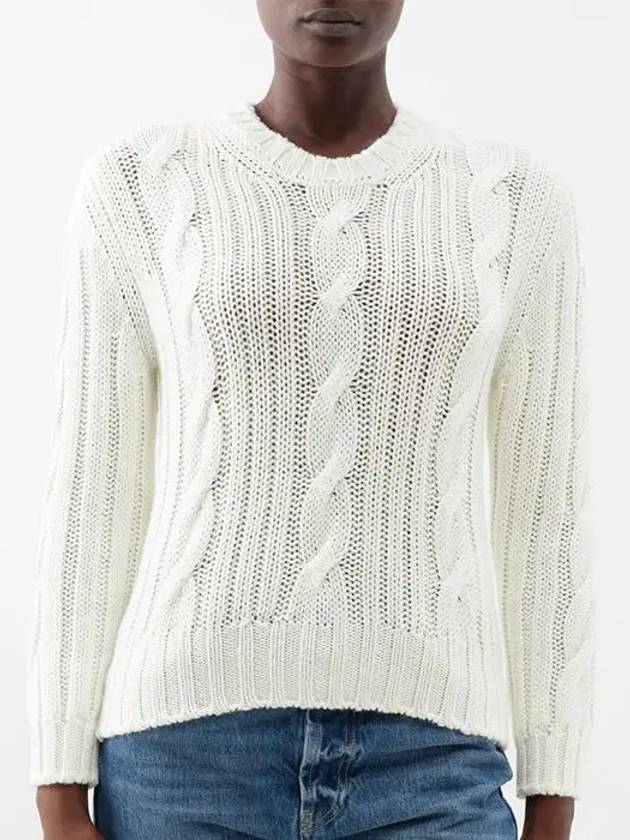 Cable Wool Knit Top White - MONCLER - BALAAN 2