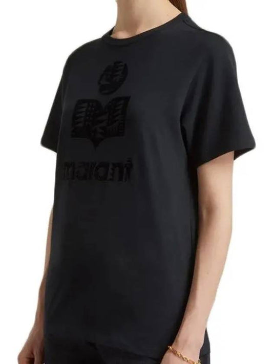 Zewel Organic Cotton Short Sleeve T-Shirt Black - ISABEL MARANT ETOILE - BALAAN 2