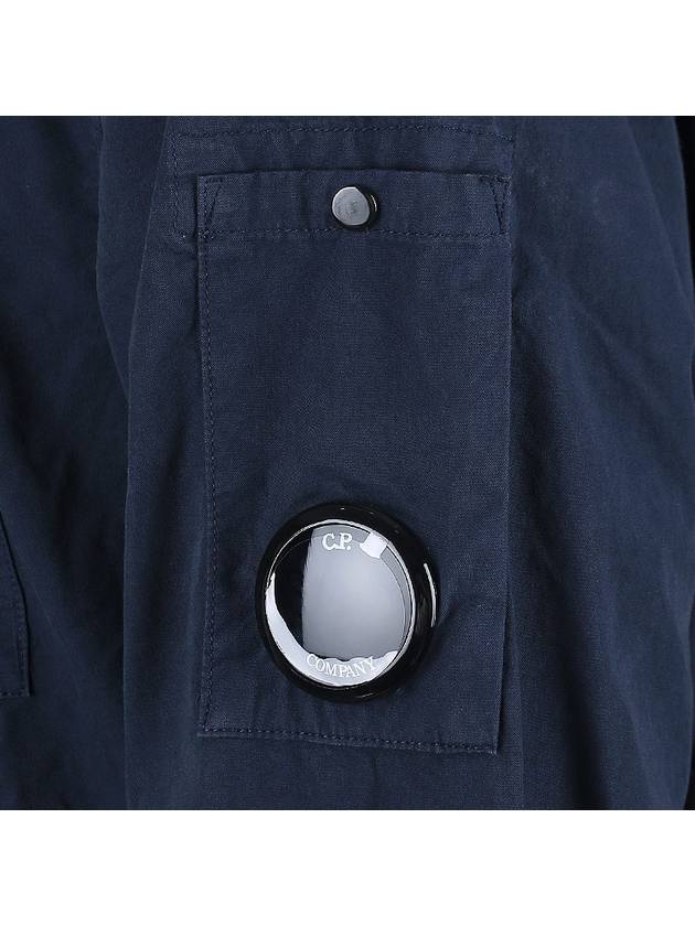 Lens Wappen Gabardine Shirt Zip-up Jacket Navy - CP COMPANY - BALAAN 7