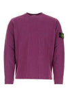 Men's Wappen Patch Crewneck Knit Sweatshirt Magenta - STONE ISLAND - BALAAN 2