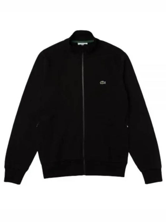 Regular Fit Brushed Fleece Zip-up Jacket Black - LACOSTE - BALAAN 2