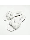 Women's Nappa Quilted Padded Leather Slippers White - MIU MIU - BALAAN.