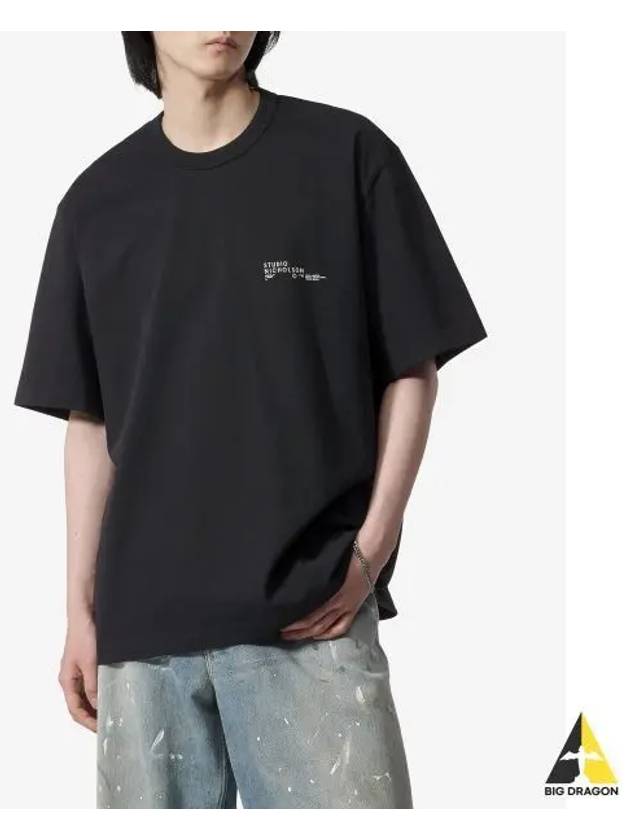 Logo boxy fit short sleeve t shirt black MODULESNM1167BLACK - STUDIO NICHOLSON - BALAAN 1