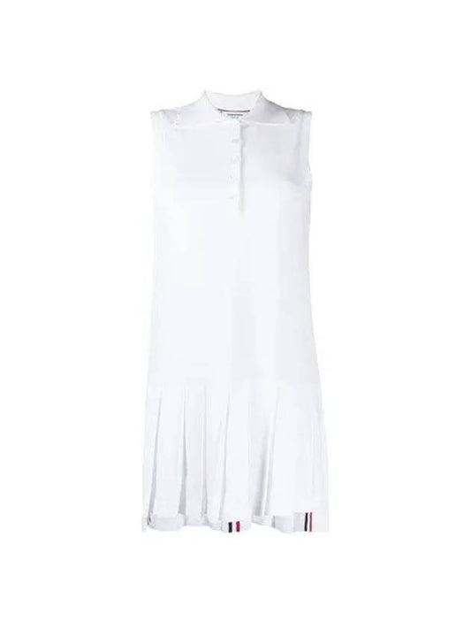 Women's Polo Tennis Midi Dress White - THOM BROWNE - BALAAN 2